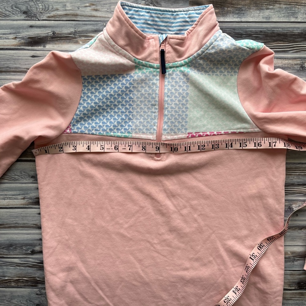 Vineyard Vines girls quarter zip pink whale pullover sweatshirt - Picture 5 of 8